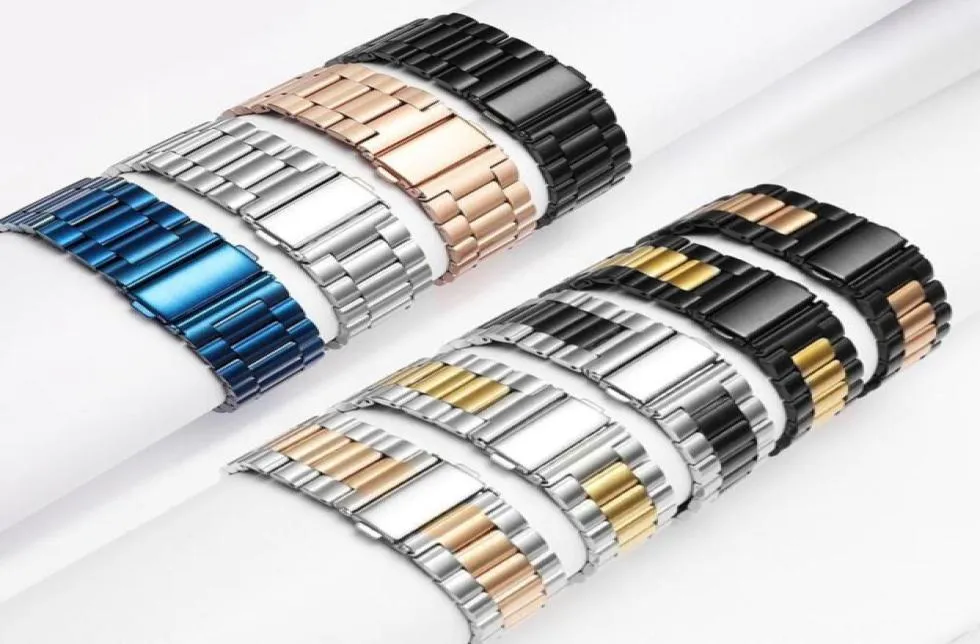 Banda in metallo in acciaio inossidabile classico di lusso con adattatore per fibbia pieghevole per orologi per orologio per iwatch 38mm 42mm 44mm 442095345835466