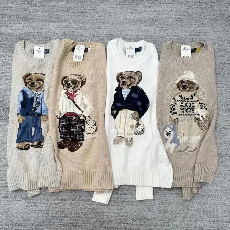 Sweaters Us Damas Sweater Knited Bear Séter de algodón de algodón de moda de invierno
