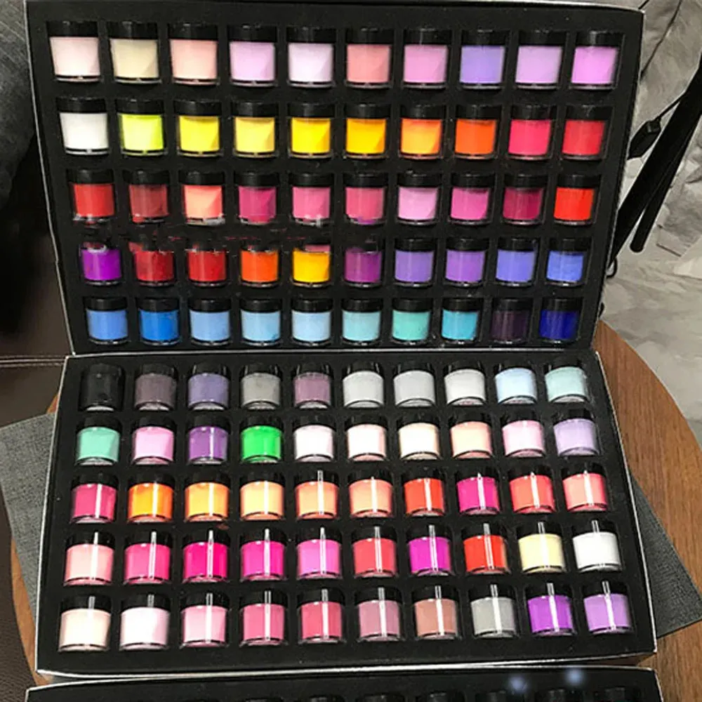 Zufällige PCs/Flaschen -Acrylpulver Set Coloful -Nägel Acrylsystem, das schnelle Trocknenpulver für Frauen Nagelkunst Dekorationen 231227 tauchen 231227