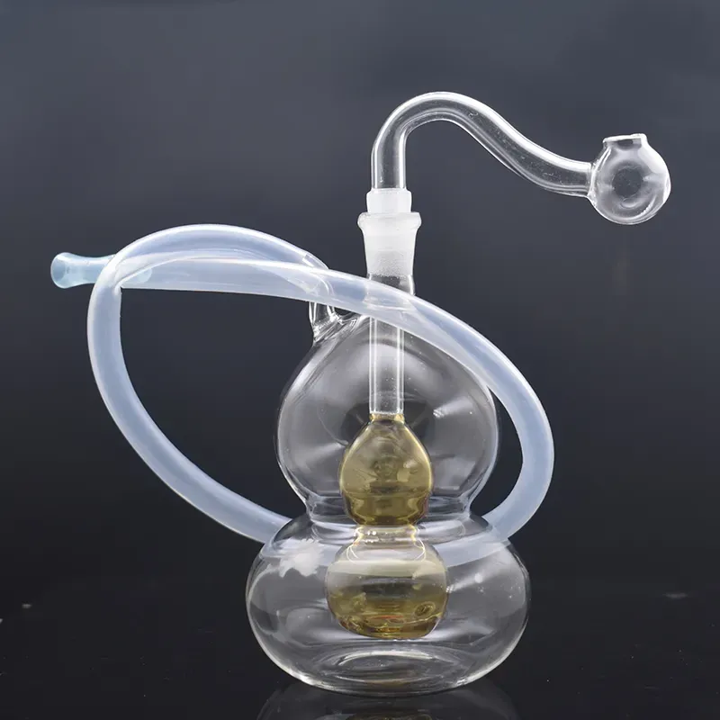 Colorato Mini Zucca Bruciatore di olio di vetro Bong Pipa ad acqua Percolatore Downstem Fumatori Tubi di tabacco Riciclare piattaforme petrolifere Bong con 10mm maschio BJ