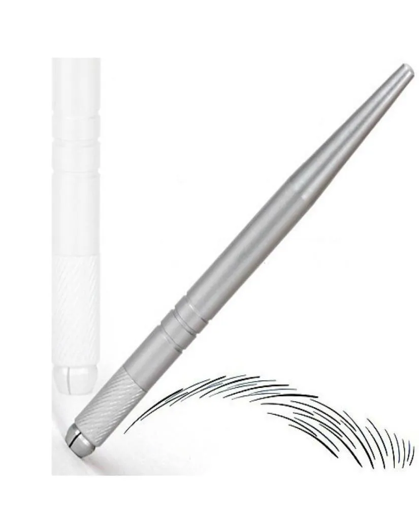 100шт Профессиональная 3D Серебряная постоянная бровь Микроблейд -ручка Ручная ручка с высокой Quallity5396183