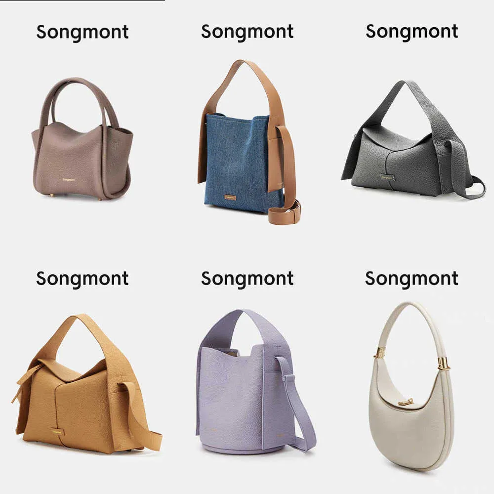 Songmont Sac Bucket Luna Sacs Designer Underarm Hobo Sac à épaule Luxur