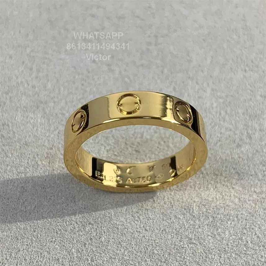 love ring V gold 18K 3 6mm will never fade narrow ring without diamonds luxury brand official reproductions With counter box coupl307u