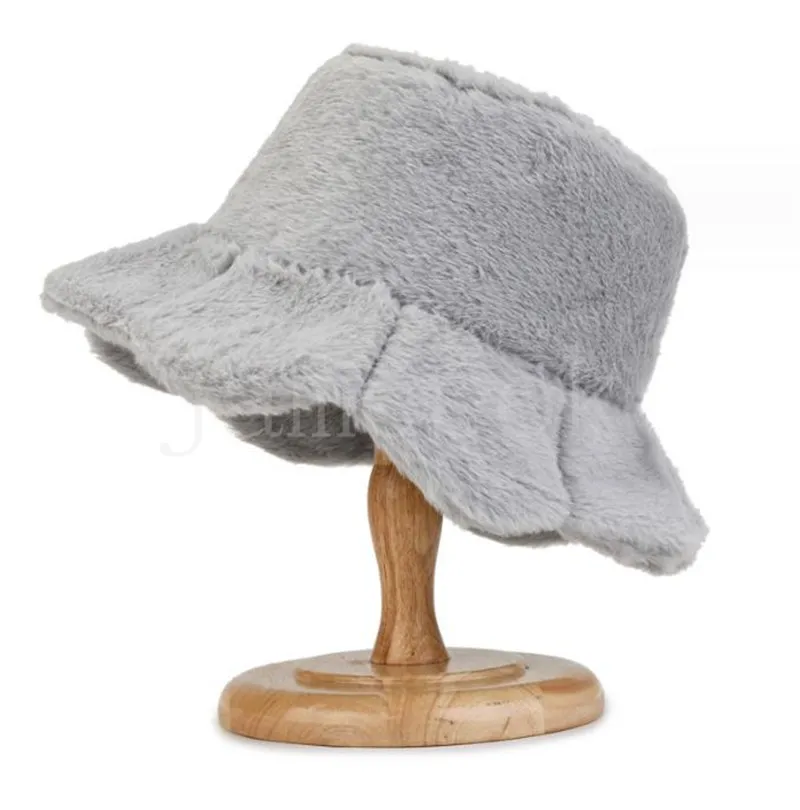 Soft Ruffle Sweet Bucket Hat Sweet Lotus Leaf Hiver Fisherman chaud Chapeaux Femmes Filles Fluffy Bucket Hat DF337