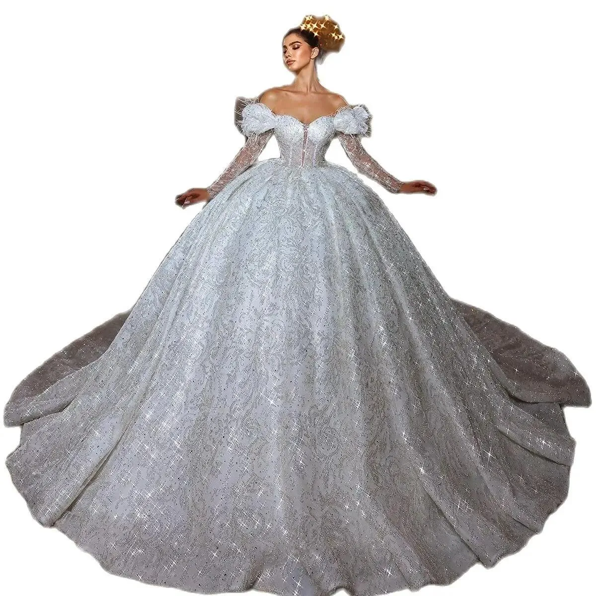 Risparmia alla grande su Abito Da Sposa Fiore 3d Abito Da Sposa A Taglio  Più Grande Di Pizzo Floreale 3D Con Collo Quadrato E Gonna Da Abito Da  Ballo