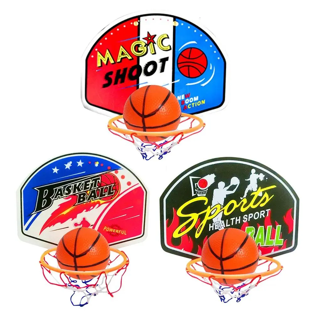 Bolas de plástico cesta de basquete hoop brinquedos 27x21cm mini placa de basquete família crianças conjunto de brinquedos de basquete jogo de parede mini bas