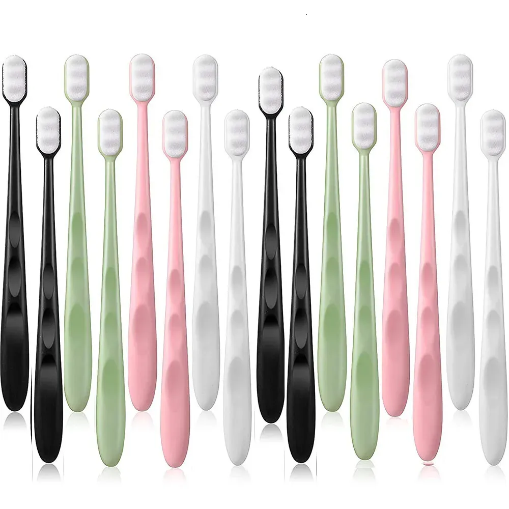 16PC Extra Soft Toothbrush Micro-Nano 20000 Floss Bristles Manual Toothbrush for Sensitive Teeth Pregnant Women Elderly Children 231227
