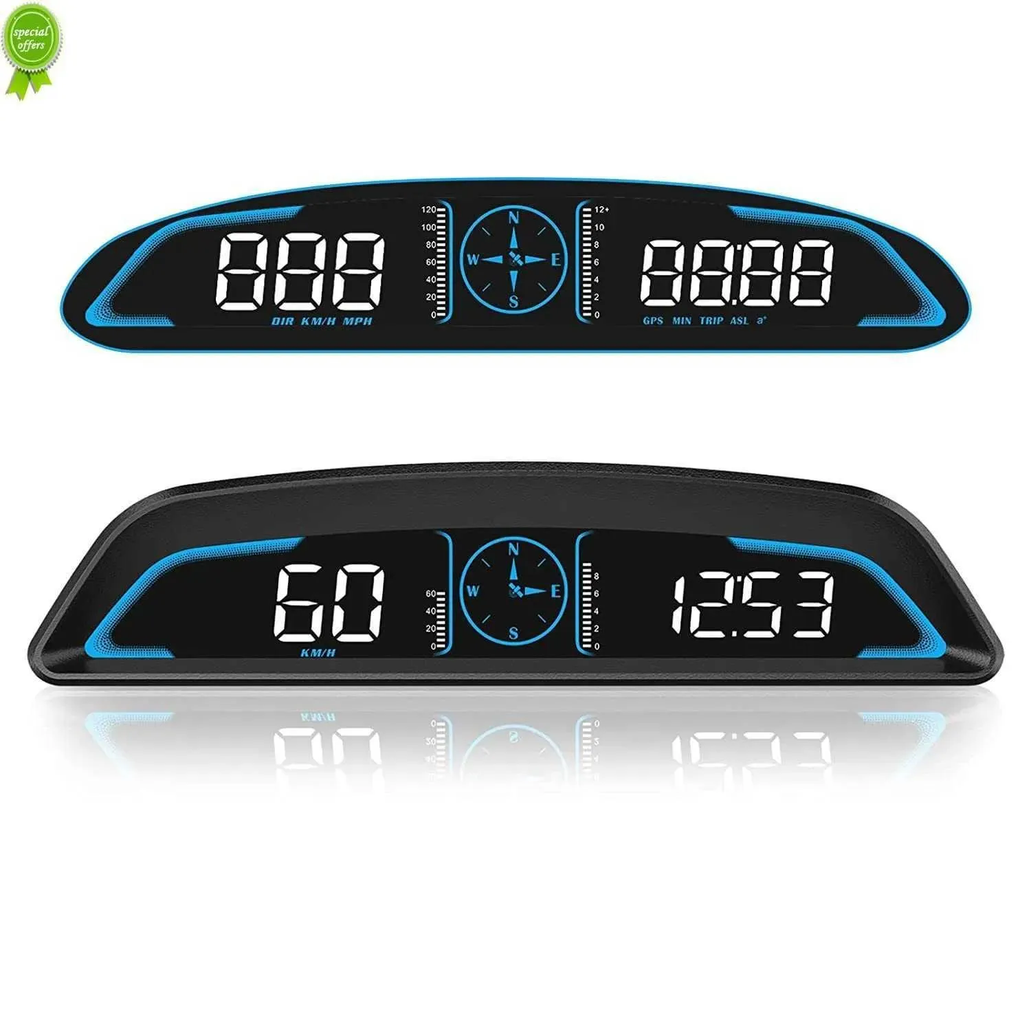 Compass 2022 GPS HUD Auto Speedometer head Up Display Car Digital Digital Arminder Reter Electronics Electronics لجميع السيارات