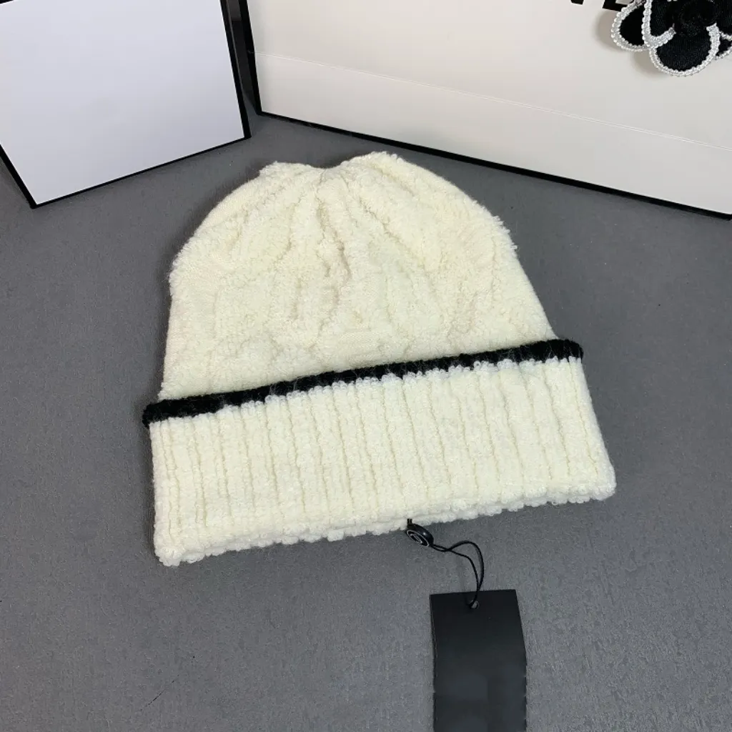 Novo chapéu de malha outono e inverno dupla cor quente e elegante versátil bonés gorros acessórios headwears