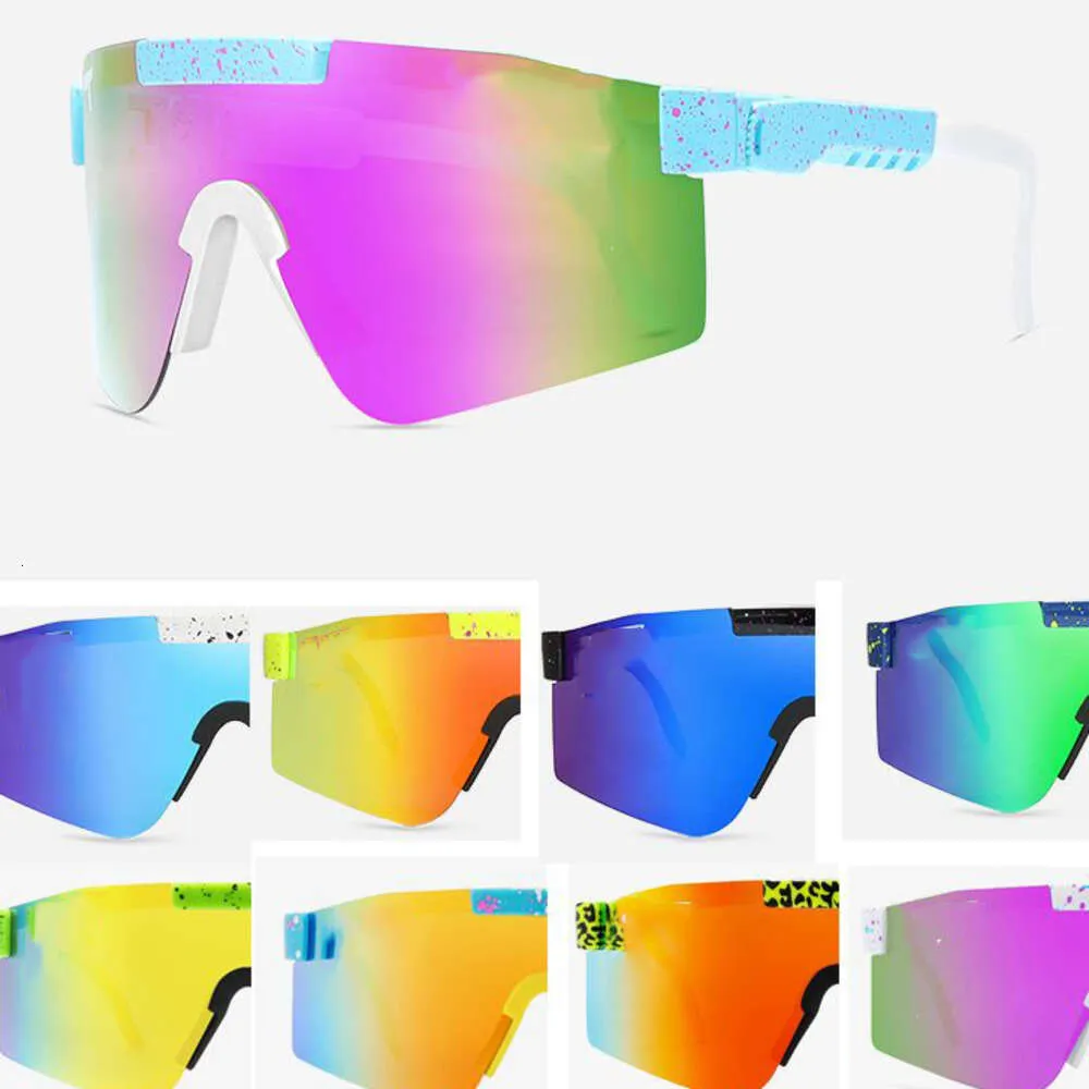 2023 Original Pits VIPERS Sport Google TR90 Lunettes de soleil polarisées pour hommes / femmes Lunettes coupe-vent en plein air 100% UV Lentille miroir cadeau42