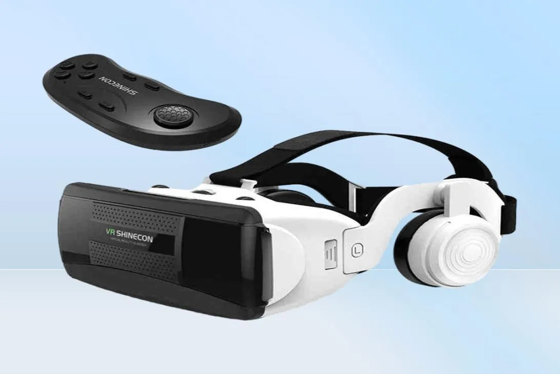 VR -headset 3D Virtual Reality Glasses Headset Video Game Viar Binoculars with Remote Controller Stereo hörlurar för smartphone H6233118
