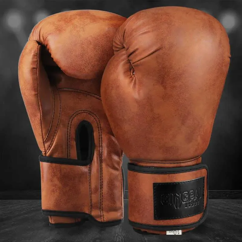 Gear Protective Gear Wholesale Adult Herr Boxing handskar Sandbag Training Stanshandskar 8 10 12oz MMA Fight Boxing Muay Thai Match SP