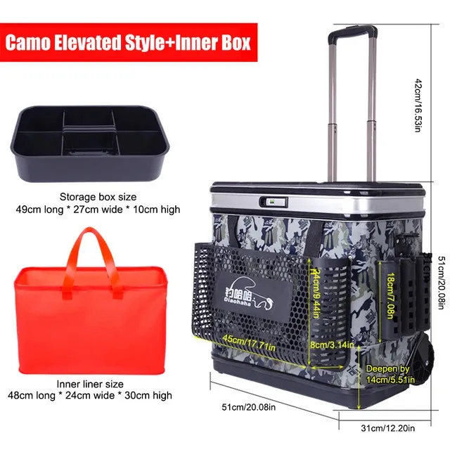 Fishing Barrel Box Large Capacity Luggage Case Hard Cover