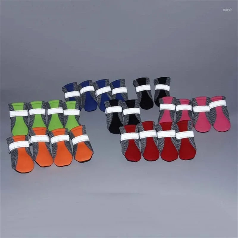 Dog Apparel 4PCS Lightweight Pet Shoes With Tape Closure Practical Booties Daily Walking Puppy Anti Slip