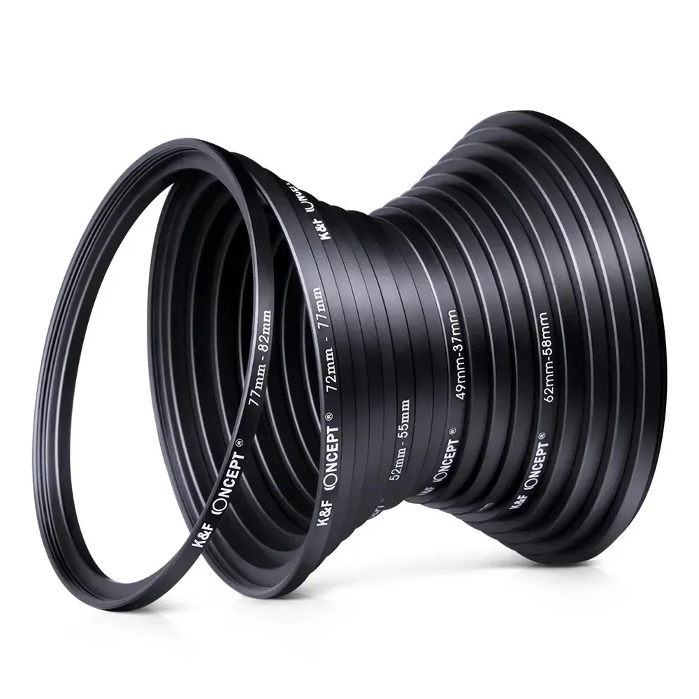K f Concept 18st Lens Filter Steg upp och ner Adapter Ring Set 3782mm 8237mm för DSLR -kamera 231226