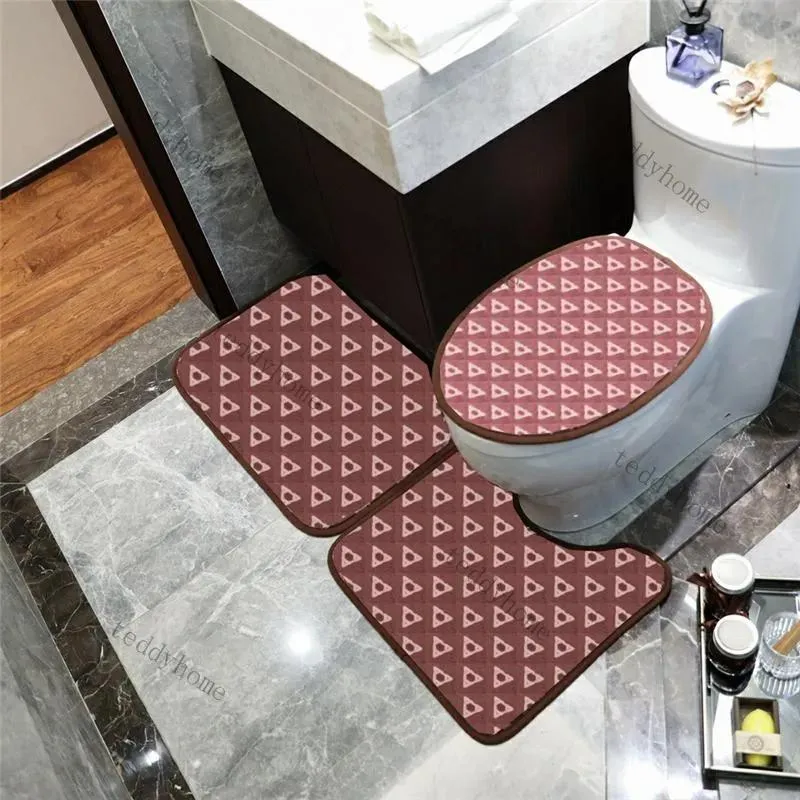 Covers Dierenpatroon Toiletbrilhoezen Badkamer Drie Set Sterke Absorberende Mat Print Vloer Deurmat Badmatten