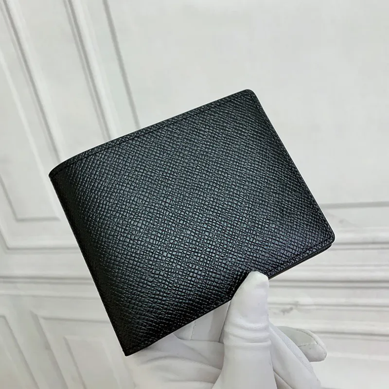 Kvalitetsmynt äkta plånböcker läderdesigners män plånböcker klassiska fritidplök Purses Luxury Leather Short Mens Card Holder Wrap Classic Pocket Bag Original Box