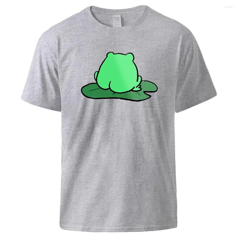 T-shirts hommes grenouille sur Lilypad BuView métal imprimé à manches courtes hommes fitness coton t-shirt respirant tendance haut décontracté harajuku t-shirt homme