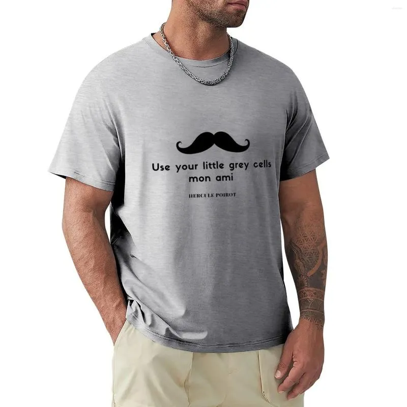 Polos para hombre Use Your Little Grey Cells-Camiseta de Hercule Poirot, camiseta para hombre, camisetas de gran tamaño, peso pesado