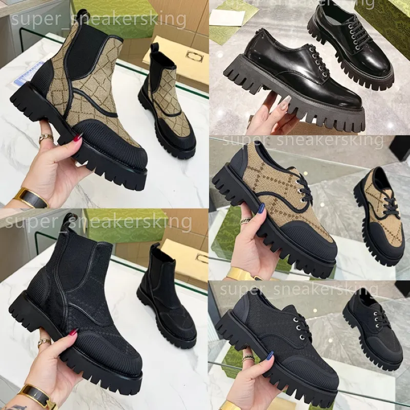 Avec Box G Designer Sneakers Gglies Chaussures hommes Femmes Loafers Hobe High Low Aide Broidery Marque Vintage Chunky Lace Up Leather Platform Size 35-46 Hkey