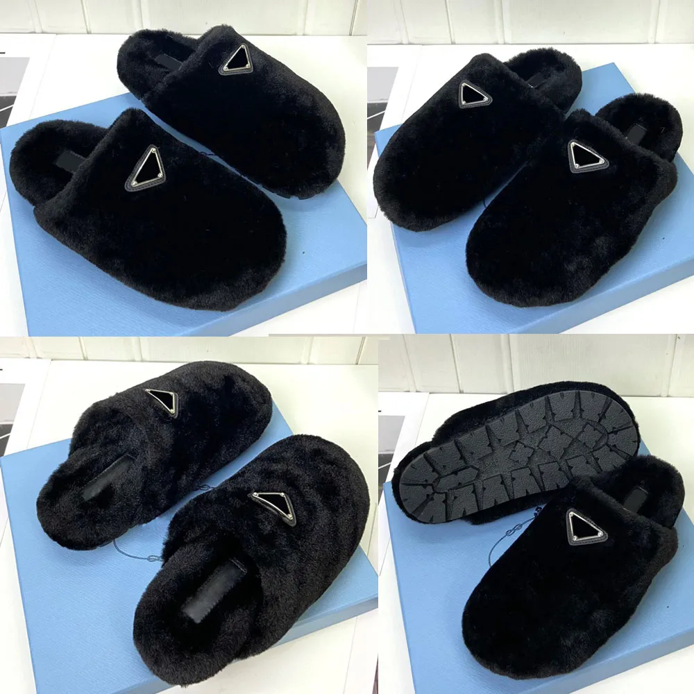 Nieuwe dames muilezelsontwerper muilezels wollen muilezel driehoek muilezels warme comfortabele binnenshuis buitenlucht slippers wandel slipper mode elegante muilezels winter slippers