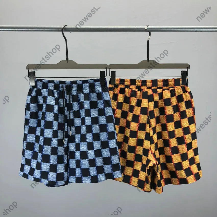 24ss designer mens shorts homens checkerboard jacquard carta impressão curta verão calças de luxo moda casual calças de algodão calça casual calças