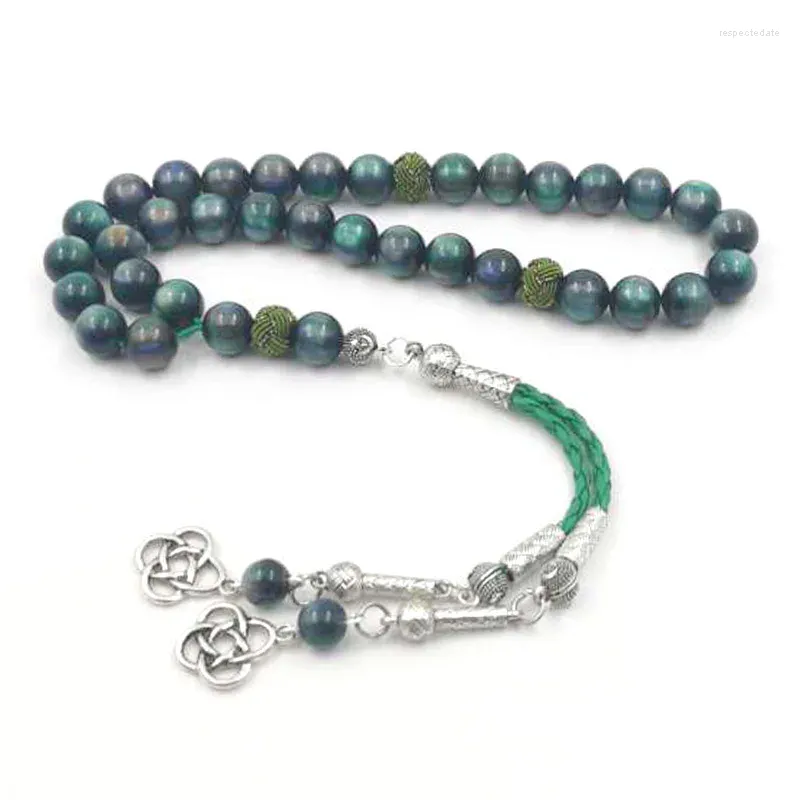 Filo di resina verde Tasbih perline di preghiera musulmana Misbaha arabo braccialetto di moda regalo accessori islamici gioielli turchi