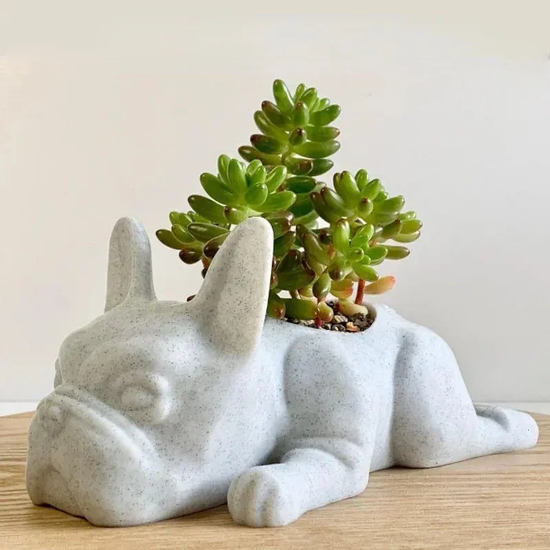La estatua de cachorros Subterador de resina Suculentas Flower Pot Oficina en el hogar Decoración de jardín de escritorio 10x5x3.5cm 231227