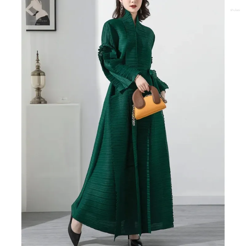 Miyake Pleated Petal Sleeve Dress with Lapel Cardigan and Sashes, Loose Fit Mid-Calf Casual Dress for Winter and Spring/Summer from Dhgate Basic & Casual Dresses - price 56.43 Miyake Pleated Petal Sleeve Dress with Lapel Cardigan and Sashes, Loose Fit Mid-Calf Casual Dress for Winter and Spring/Summer from Dhgate Basic & Casual Dresses - price 56.43