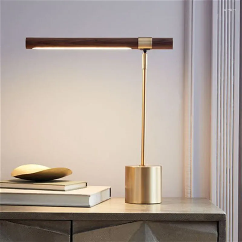 Table Lamps Nordic Art Wood Grain Bedroom Bedside Lamp Creative Living Room Study El Decoration Light Vintage Lighting
