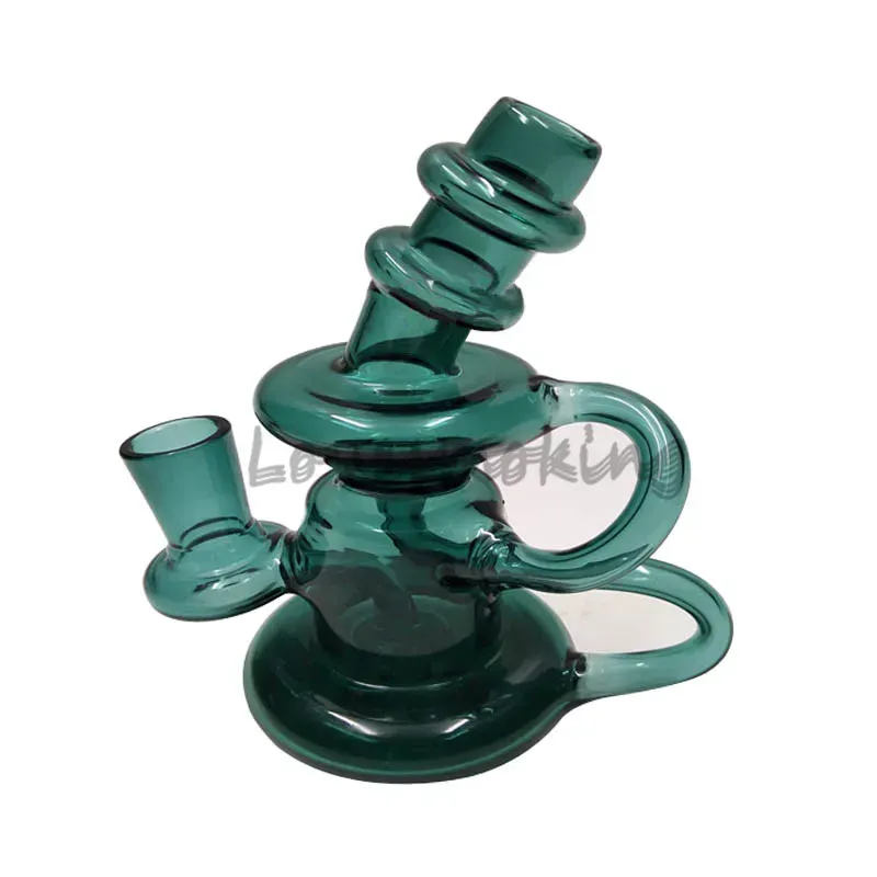 DAB Rig Recycler Mini Glass Bongs Cyclon Inline Kleine Effekt Wasserrohre Rauchrohre Bubbler Rigs Wirbe mit Schüssel W20A ZZ