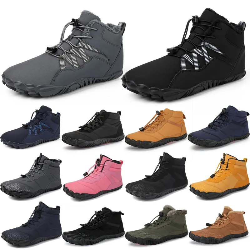 Hommes femmes bottes triple noir châtaigne rose marine gris cheville botte courte fourrure garder au chaud chaussons coton chaussures décontractées