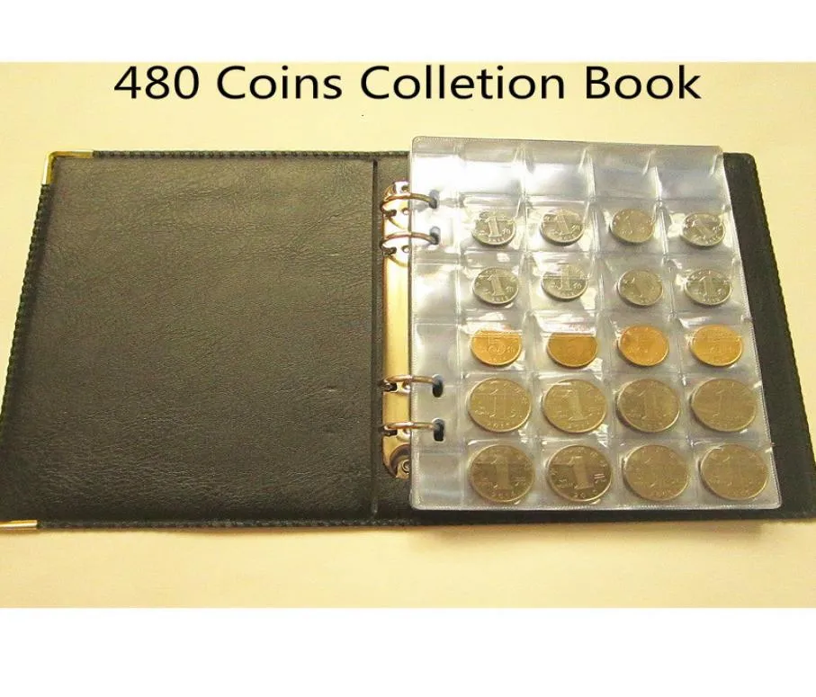 480 Pieces Coins Storage Book Commemorative Coin Collection Album Holders Collection Volume Folder Hold MultiColor Empty Coin C098105023