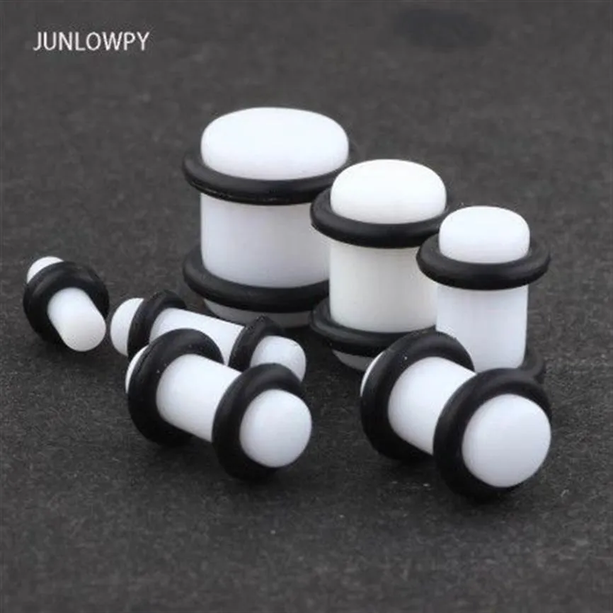 Acrylic White Black Grow In the Dark Earring Gauge Expander Stretcher Plug and Tunnel Piercing 100pcs2001