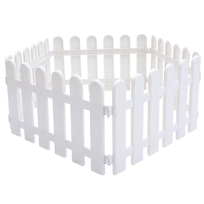 Kennels 5Pcs Garden Picket Fence Plastic White Edgings Decorative Landscape Path Panels