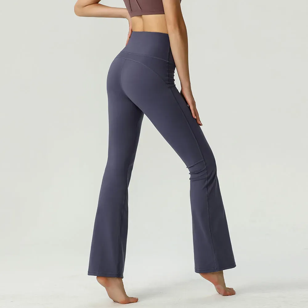 Align Lu Yoga Dames Mini Broek Stretch Fiess Bell Bottoms Broek Meisje Oefening Hoge taille Loszittende yogabroek Strak uitlopende Define