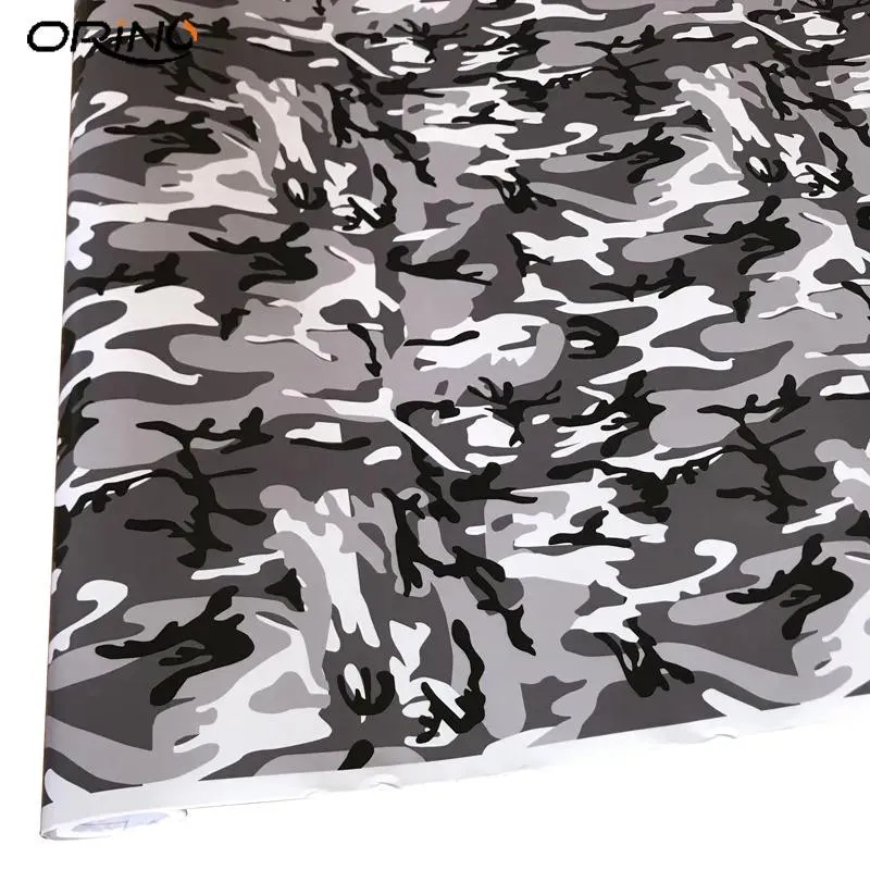 Stickers Zwart/Wit Camo Vinyl Film Sneeuw Camouflage Vinyl Auto Wrap Luchtbel Gratis Sneeuw Camo Wraps