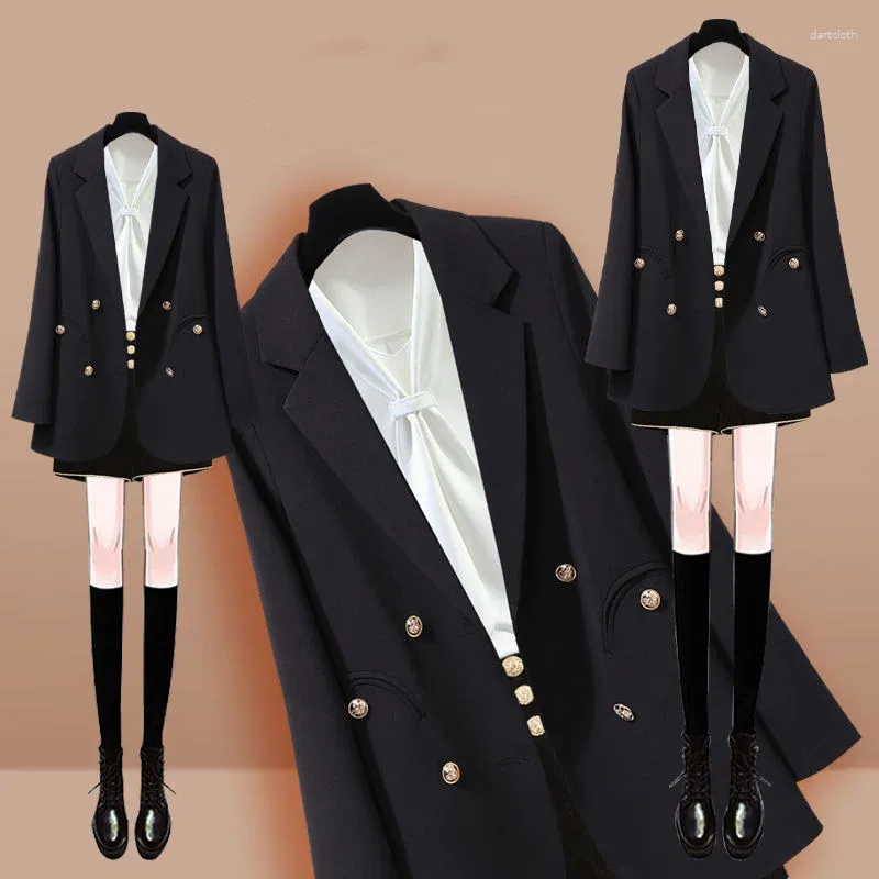 Kvinnors spårfjäder Spring Autumn Singles/Outfits 2023 Korean Fashion Cardigan Coat Wrapped Midje Slim Wide Leg Pants Two Piece Set