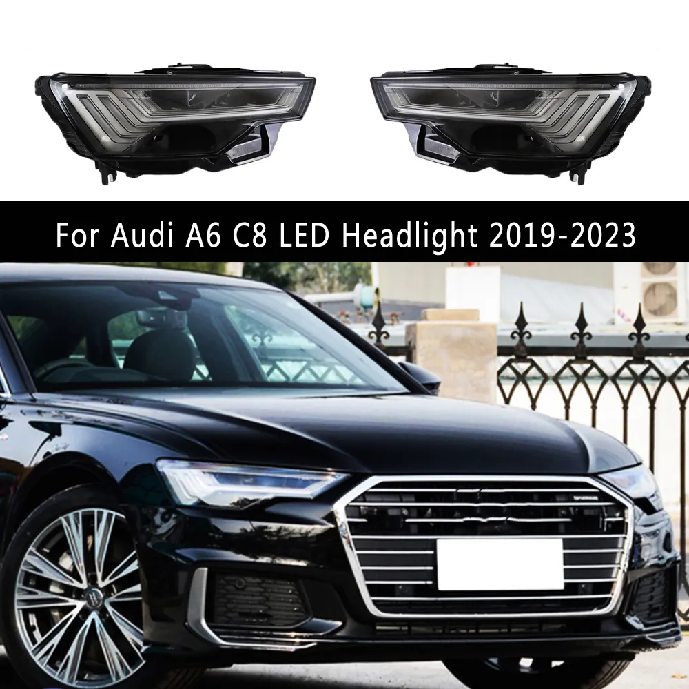 Araba Kafa Lambası Drl Gündüz Çalışma Işığı Dinamik Salel Dönüş Sinyali Göstergesi Audi A6 C8 LED Far 19-23 Aydınlatma Aksesuarları