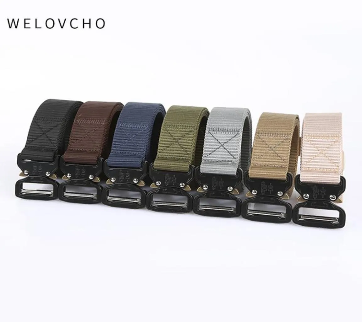 Welovcho Tactical Belt Men Military Army Nylon Midjebältet Kamputbildning Bär bälten Män som jagar midjeband 110140CM C15221192