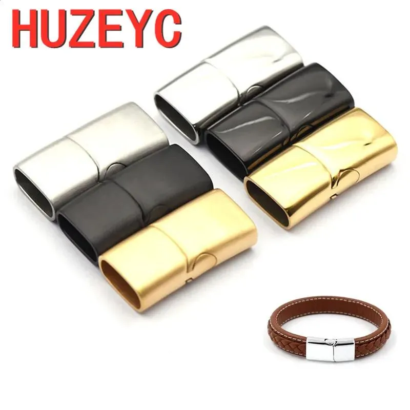 Pulseiras 10 pçs/lote atacado jóias artesanais de aço inoxidável fechos magnéticos cabo de couro diy pulseira fazendo conector fivela jóias