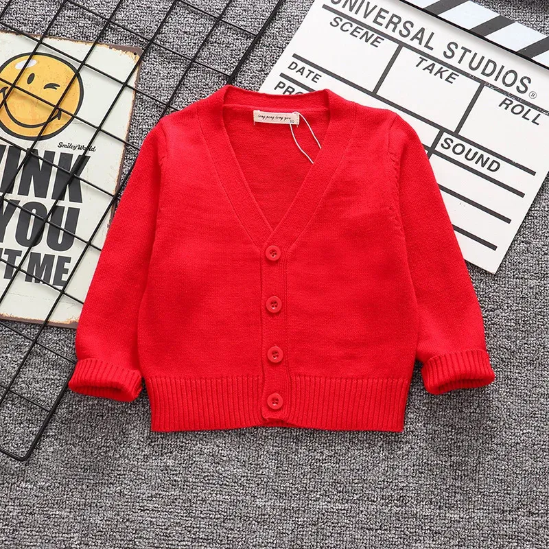 Kids Autumn Winter Sweater cotton Baby Boys Girls Cardigan Tops Children V-Neck Long Sleeve Christmas Causal Clothes 231226