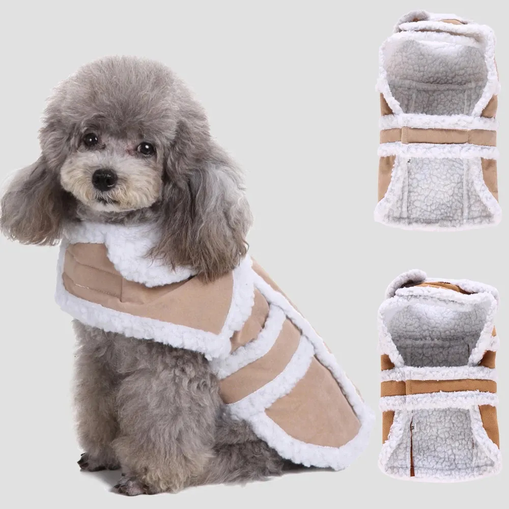 Winter Thermische jas voor honden Puppykleding Imitatiehertenleer Fleece Warme jas Klein Buiten Casual Voor benodigdheden 231227