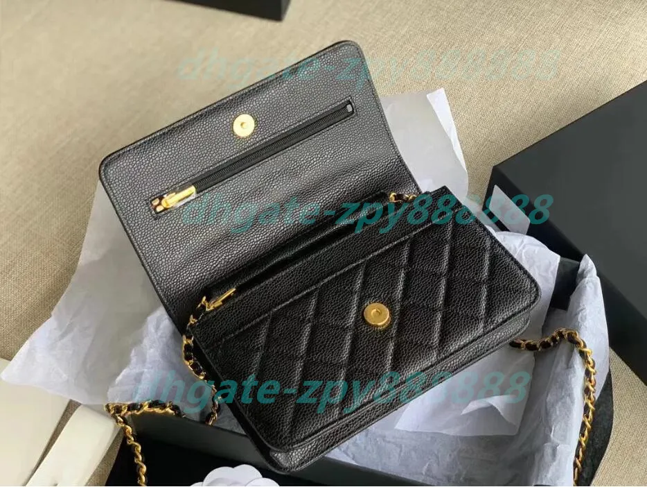 10A super quality women chain wallet Real Leather Caviar Lambskin zipper mini woc shoulder bag Crossbody luxurys designers bags Classic Hangbags Purse Free shippin