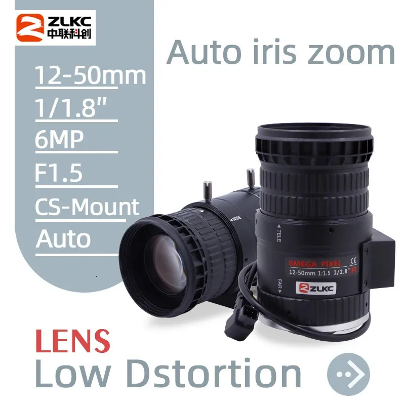 ZLKC CCTV Auto Iris CS Obiektyw 60 -megapikselowy Manualny różnorodny 1250 mm Zoom 118 cala 5 soczewek dla kamer nadzoru It 231226