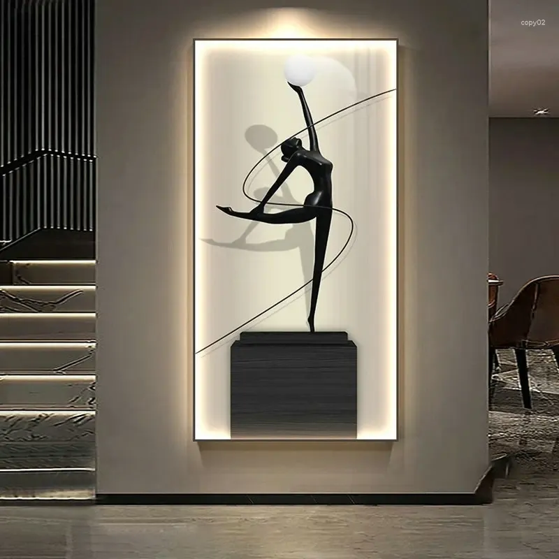 Wall Lamp Modern Abstract Figure Portrait Luminous Interior Painting Led For Home Living Room Dining Bedside Decoration