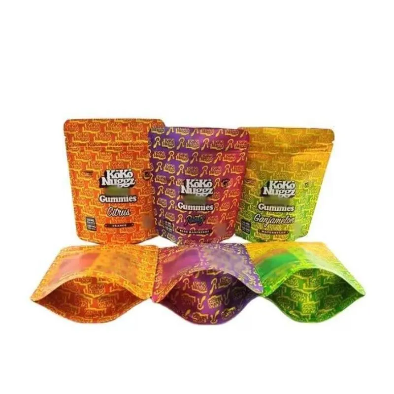 Koko Nuggz Packing Bags Watermelon Zip Lock Pack Resealable Retail Packaging Bag Mylar 600mg Ecllq Chojw