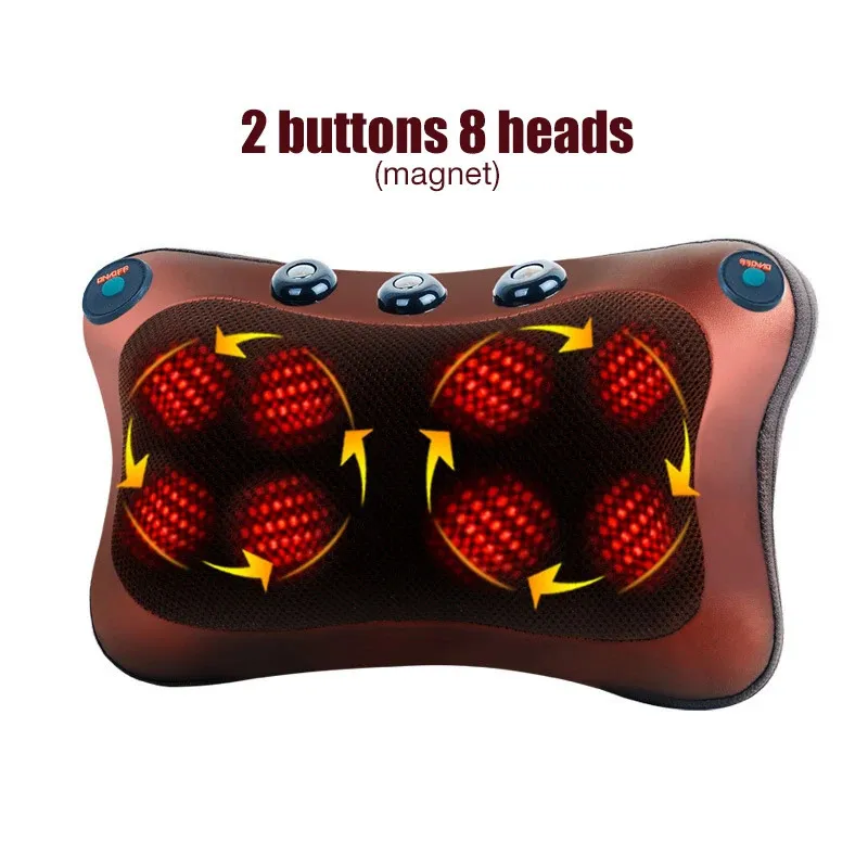 Neck Massager Car Home Cervical Shiatsu infrared Massage Neck Back Waist Body Electric Multifunctional Massage Pillow Cushion 231227