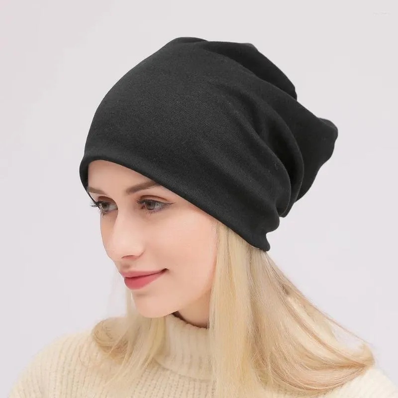 Berets 2023 Herbst Winter Unisex Baumwolle Gestrickte Hut Beanie Caps Für Männer Frauen Mädchen Männlich Casual Lose Pullover Hüte Turban zubehör