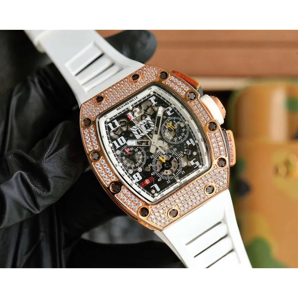 Designer DZ Brand Richar Mechanical RM11-FM Wristwatch Heledon Headon Chronograph Wristwatches for Men QREV Fashion Ice Out Sapphire Montre Richa